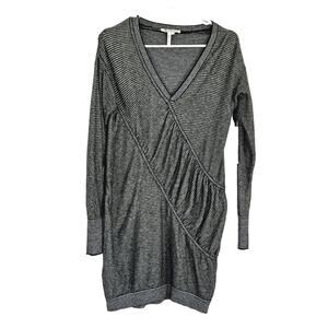 BCBGeneration Sweater Mini Dress Textured Wool Blend -Black Gray- sz S -NWT